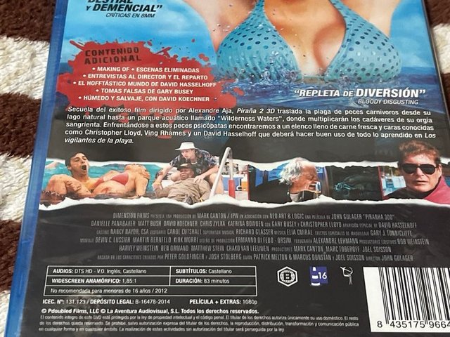 Piraña 2 3D Blu-ray Precintada