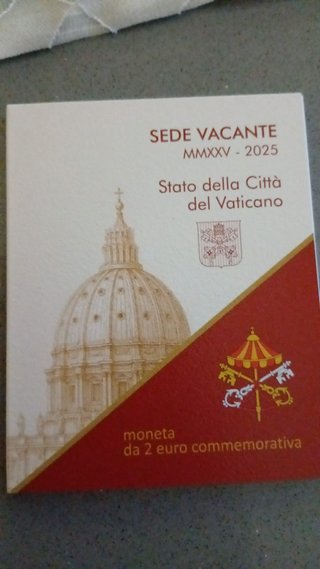 2 € commemorativo Vaticano 2025 Sede Vacante UNC