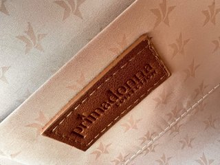 Primadonna tan leather clutch bag with shoulder st