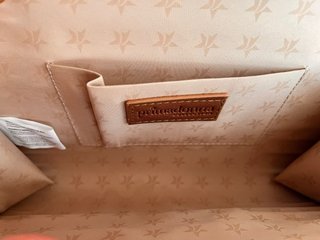 Primadonna tan leather clutch bag with shoulder st