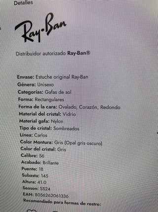 Gafas de sol Ray-Ban grises