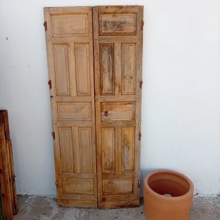 Puerta Antigua Madera Castellana 2 Hojas