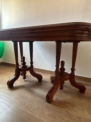 Mesa comedor extensible vintage madera.