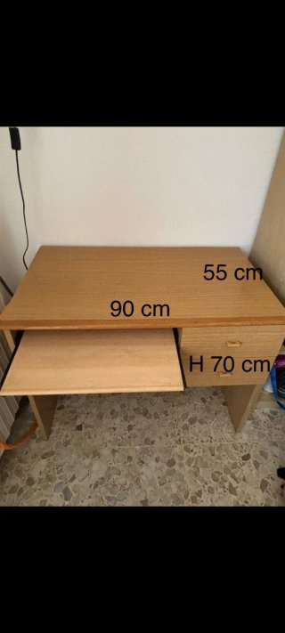 Scrivania porta PC in legno 90x55x70 cm