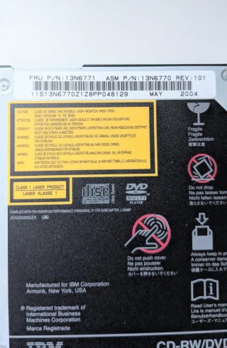 Lettore CD-RW DVD IBM Ultrabay UJDA755y