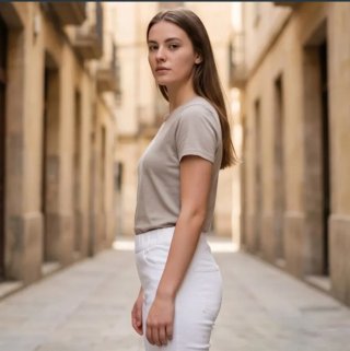 Pantalón ceñido con cintura elástica