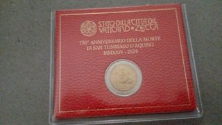 2 euro commemorativo Vaticano 2024 S. Tommaso UNC