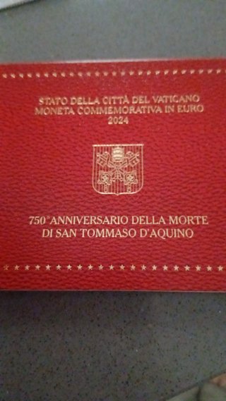 2 euro commemorativo Vaticano 2024 S. Tommaso UNC