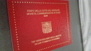2 euro commemorativo Vaticano 2024 S. Tommaso UNC