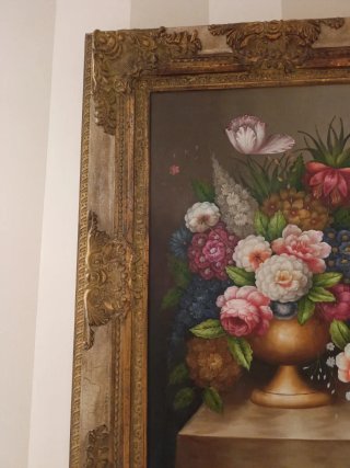 Cuadro de flores decorativo pan de oro