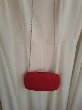 Bolso Clutch Rojo Piel Melocoton