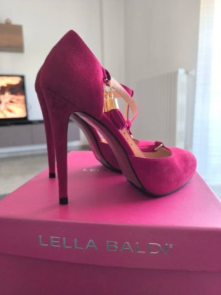 Scarpe con tacco LELLA BALDI in camoscio fucsia