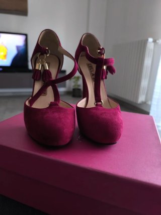 Scarpe con tacco LELLA BALDI in camoscio fucsia