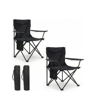 Set 2 Sillas Camping Plegables Exterior Bolsa