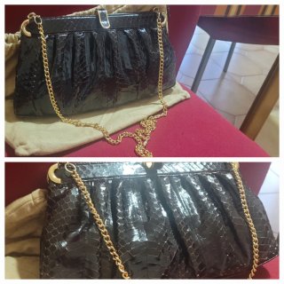 Borsa pelle coccodrillo vintage anni '70