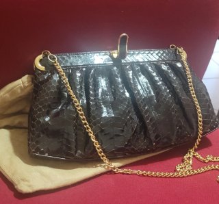 Borsa pelle coccodrillo vintage anni '70
