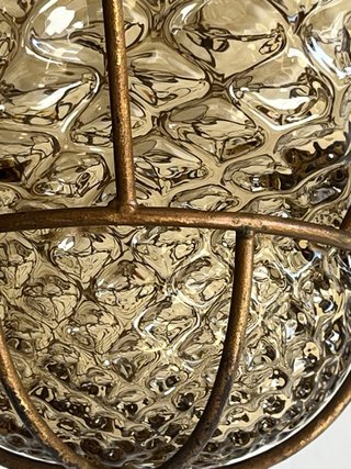 Lampadario Murano antico vetro soffiato oro