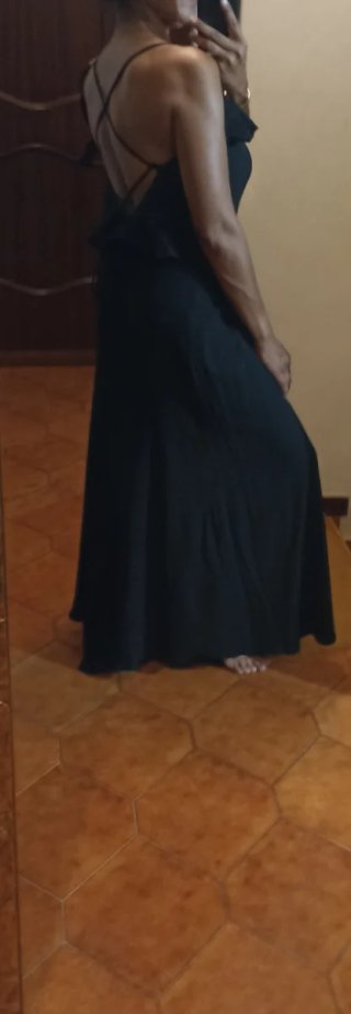 Abito lungo schiena scoperta nero