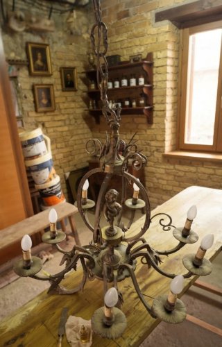 Lámpara de Bronce araña Clásica 12 Luces