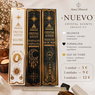 Inciensos: Selenita, Turmalina, Ojo Tigre