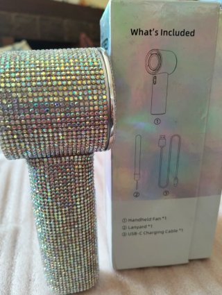 Ventilador de mano portátil  diamantes