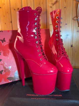 Botines Pole Dance Rojo Talla 38