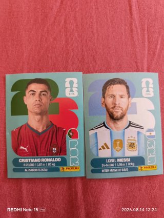 Cromo Panini Cristiano Ronaldo y Messi