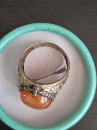 Anillo Plata 925 y Cornalina Natural – Flor de Lis