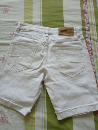 Pantalón corto tejano niño blanco