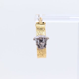 PENDIENTES ARO ARENADO MEDUSA BICOLOR. Hueco.