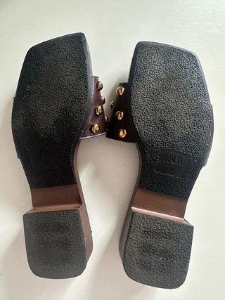 Sandalias Zara Madera Marrón Talla 37