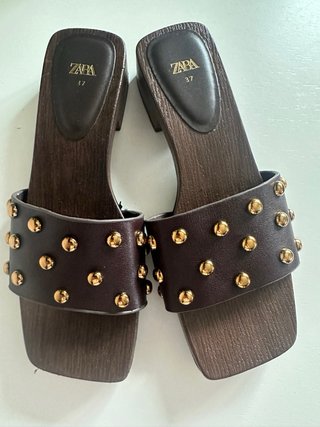 Sandalias Zara Madera Marrón Talla 37
