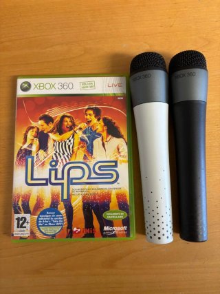 Xbox 360 Lips Juego + 2 Micrófonos Inalámbricos