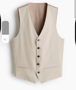 Chaleco de traje beige slim fit. Nuevo. Talla 48