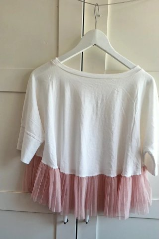 Camiseta Algodón Tul Mujer Talla Única