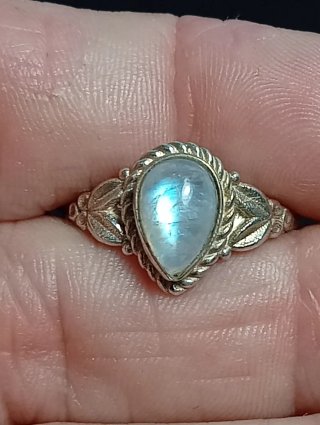 Anillo Plata Ley piedra luna