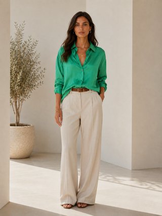 Camisa verde Massimo Dutti