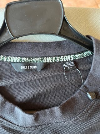 Camiseta Only & Sons Talla S Negra y Gris