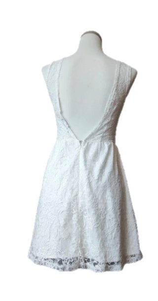 Vestito pizzo bianco donna con strass