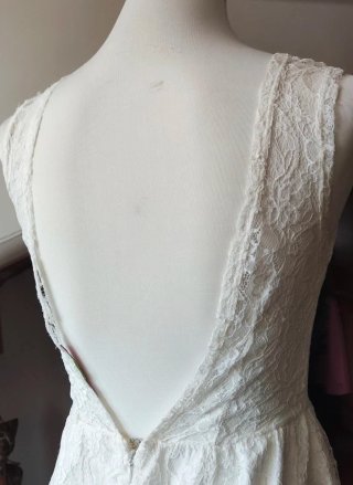 Vestito pizzo bianco donna con strass