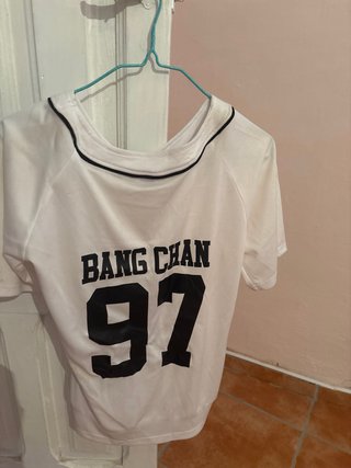 Camiseta estilo béisbol blanca talla XS