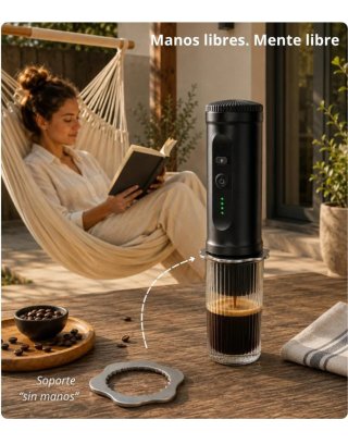 Cafetera Portátil Cápsulas y Molido