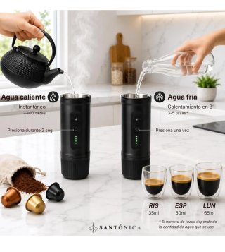 Cafetera Portátil Cápsulas y Molido