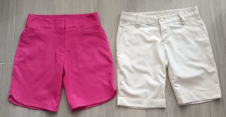 Bermudas Mujer Blanco y Rosa