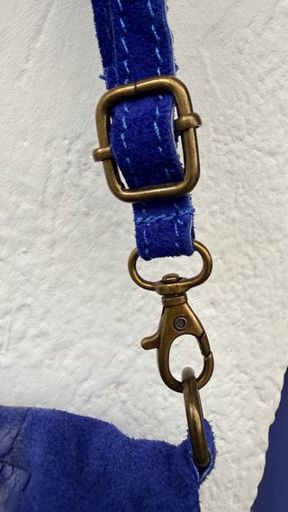 Bolso italiano piel y ante azul