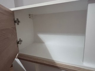 Mueble de salón / Módulo de pared Blanco y Roble