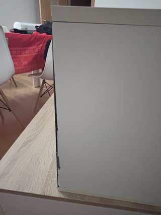 Mueble de salón / Módulo de pared Blanco y Roble