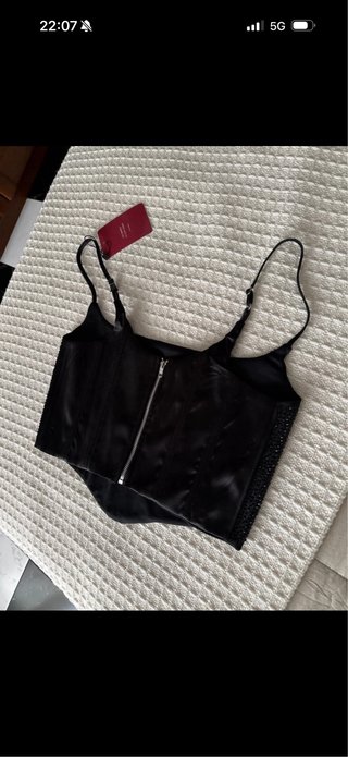 Corsé negro lentejuelas Talla S