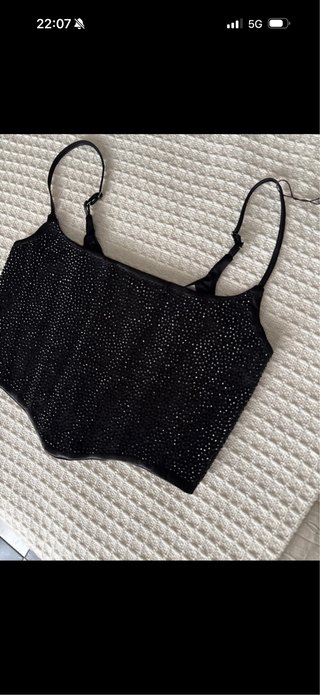 Corsé negro lentejuelas Talla S