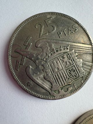 Lote 4 monedas 25 Pesetas 1957 –estrellas 59-64-65